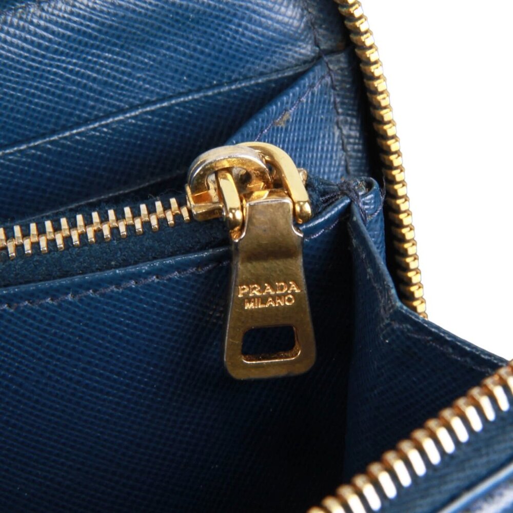 Authentic Prada Saffiano Blue leather zip around wallet - Picture 14 of 16